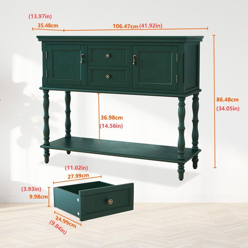 42” Farmhouse Modern Console Table Entryway w/ Storage Shelf Green2
