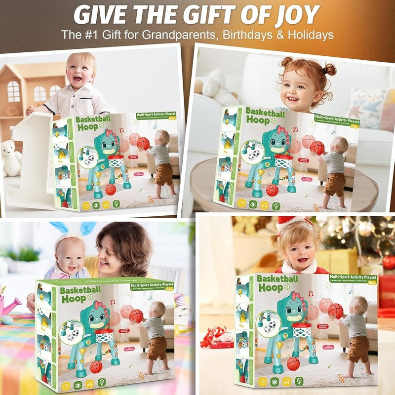 Baby Toy Sports Set Basketball Soccer Music Light Ages 1-36