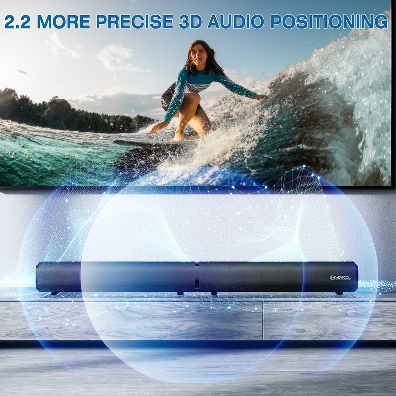 2.2CH 100W Bluetooth 5.0 TV Sound Bar Split Design 3D Surround Sound1