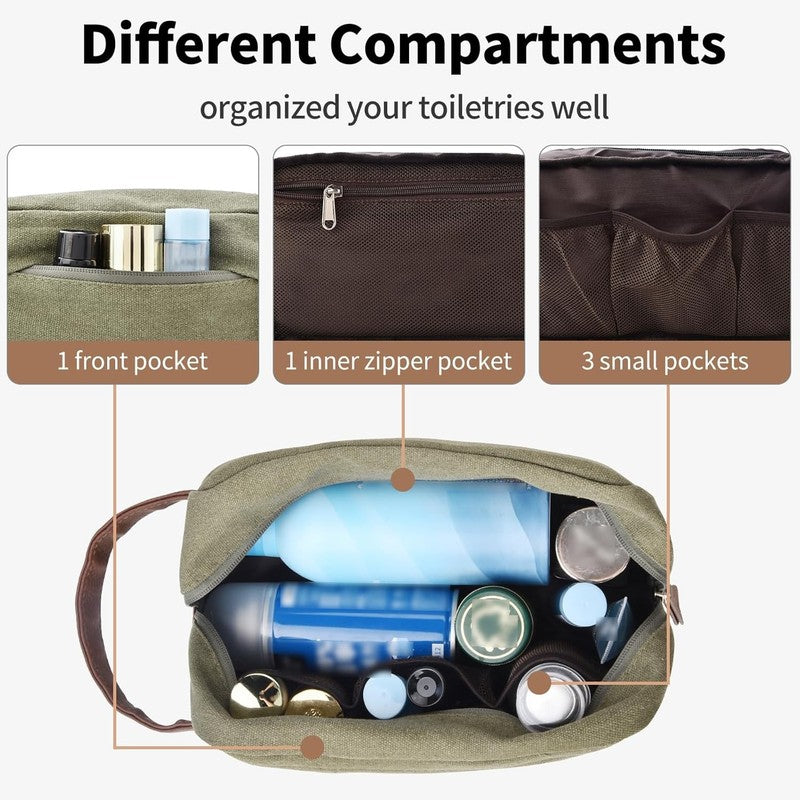 50L Canvas Duffle Bag Army Green w/ Toiletry Bag Travel Gym Weekender Carry On7