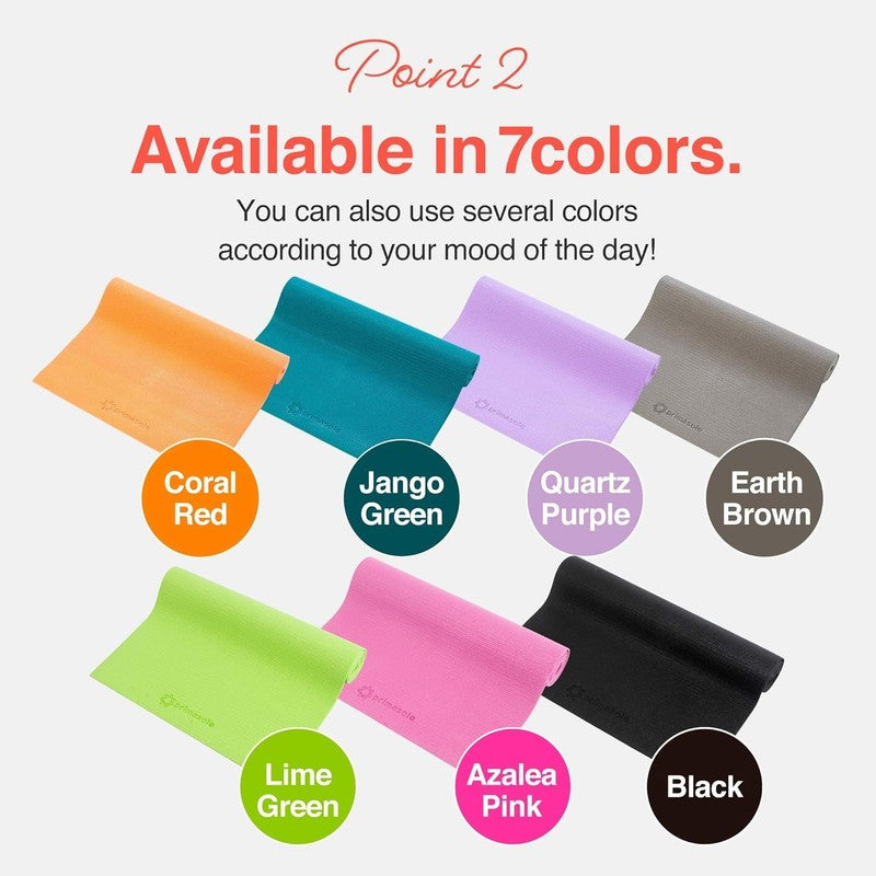 Yoga Mat Non Slip Exercise Fitness Pilates Mat w/ Carry Strap Home Gym Purple1