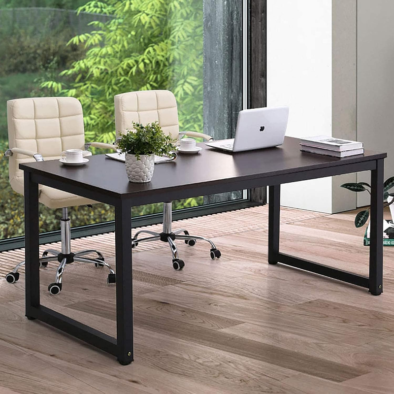 63'' Modern Computer Desk Large Office Writing Desk Home Office Black Metal10