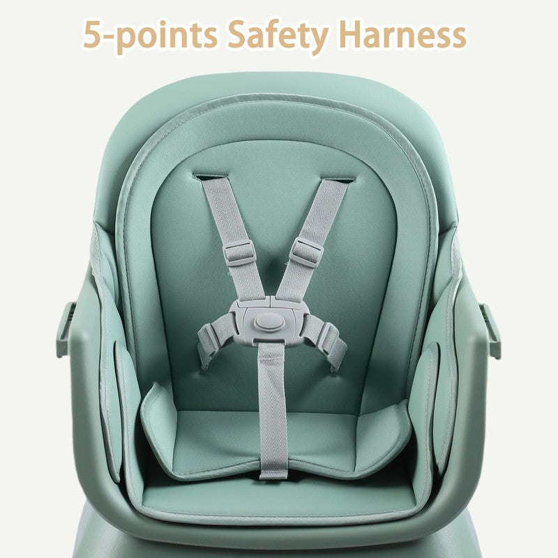 8 in 1 Baby High Chair, Toddler Dining Booster Seat for Eating, Green2