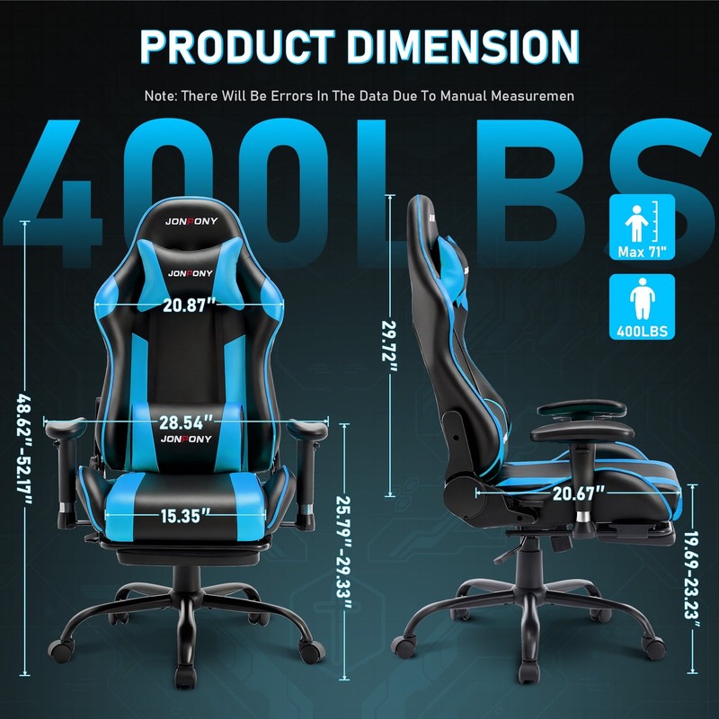 Game Chair,Ergonomically Designed Computer Chair with Headrest and 2D Armrests,W1