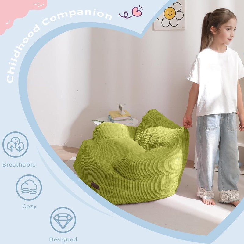 Kids Bean Bag Chair Toddler Sofa w Filler Pocket Floor Chair Gaming Green4