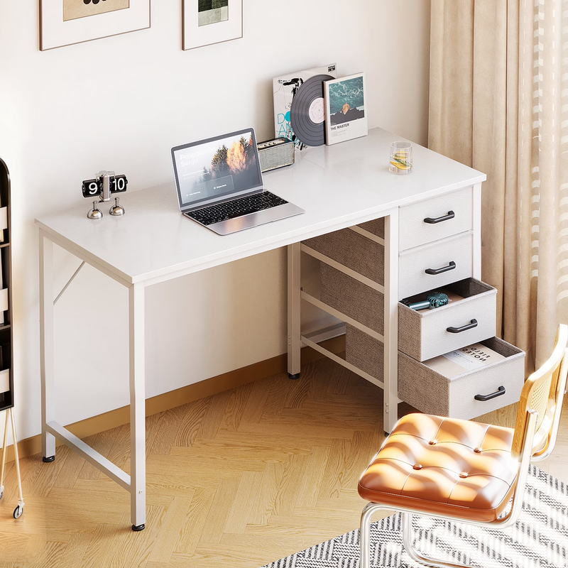 Computer Desk with 4 Storage Drawers , Writing for Home Office, Study Work Table0