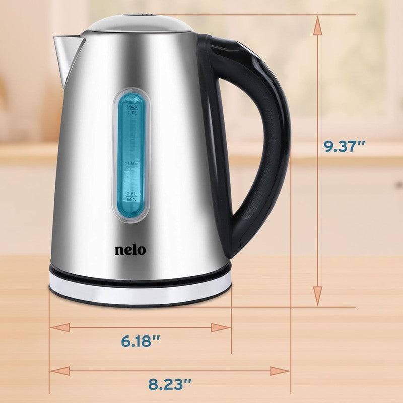 Electric Kettle 1.7L Stainless Steel 7 Temp Presets Digital LED 360° Base6