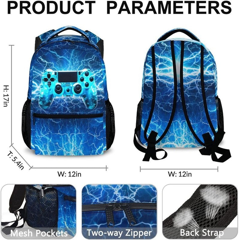 17in Gamer Backpack for Boys Teens Kids School Travel Bookbag2