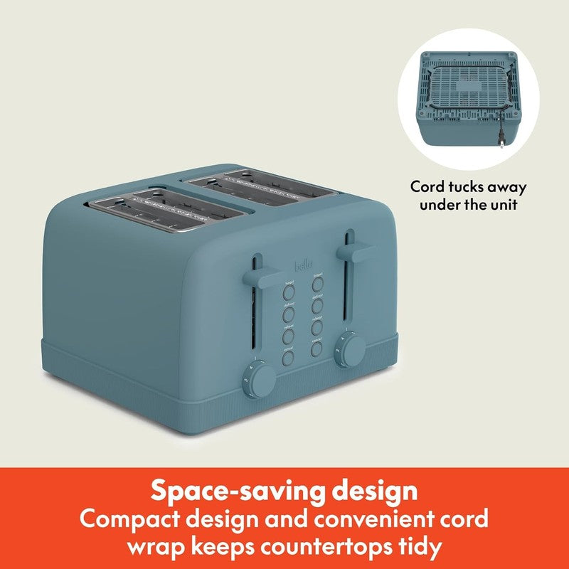 4 Slice Toaster 900W 6 Shade Reheat Cancel Anti Jam Auto Shut Off Tray Surf1