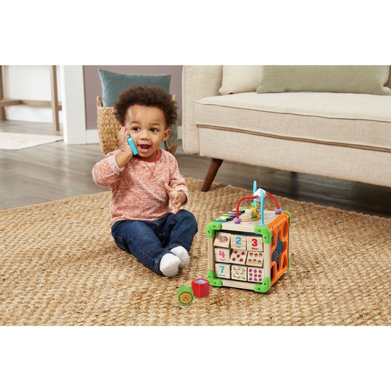 Wooden Activity Cube Touch & Learn FSC Certified Baby Toddler Toy2