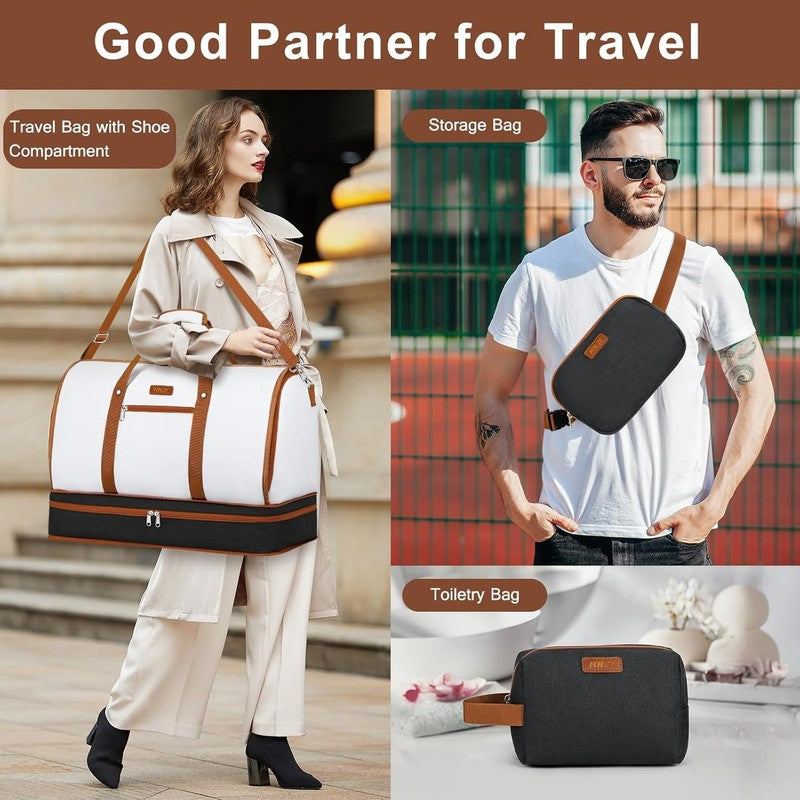 Garment Duffle Bag Travel Convertible Carry On Weekender w/ Shoe Compartment 3Pc1