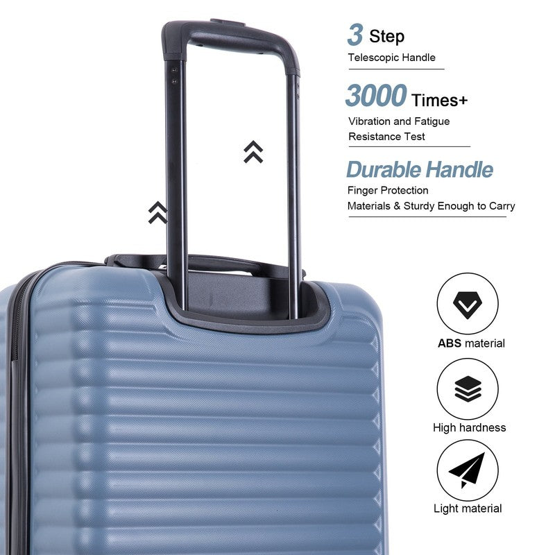 20" Underseat Hard-Sided Carry-On Luggage, Spinner Wheels, Abs,Blue5