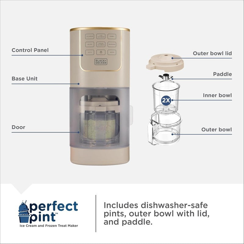 Perfect Pint Ice Cream Maker – Homemade Frozen Dessert Machine for Gelato,9