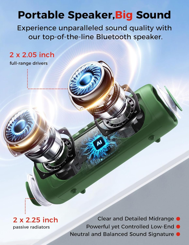 Portable Bluetooth Speaker 20W Wireless IPX5 Waterproof 24H Battery1