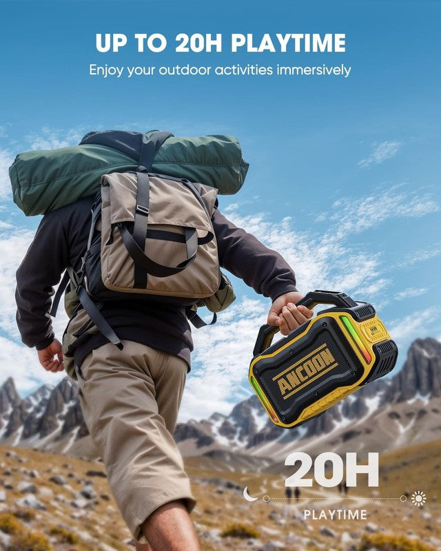 80W Bluetooth Speaker, Loud Bass, IPX6 Waterproof, 20H Playtime, TWS, Yellow4
