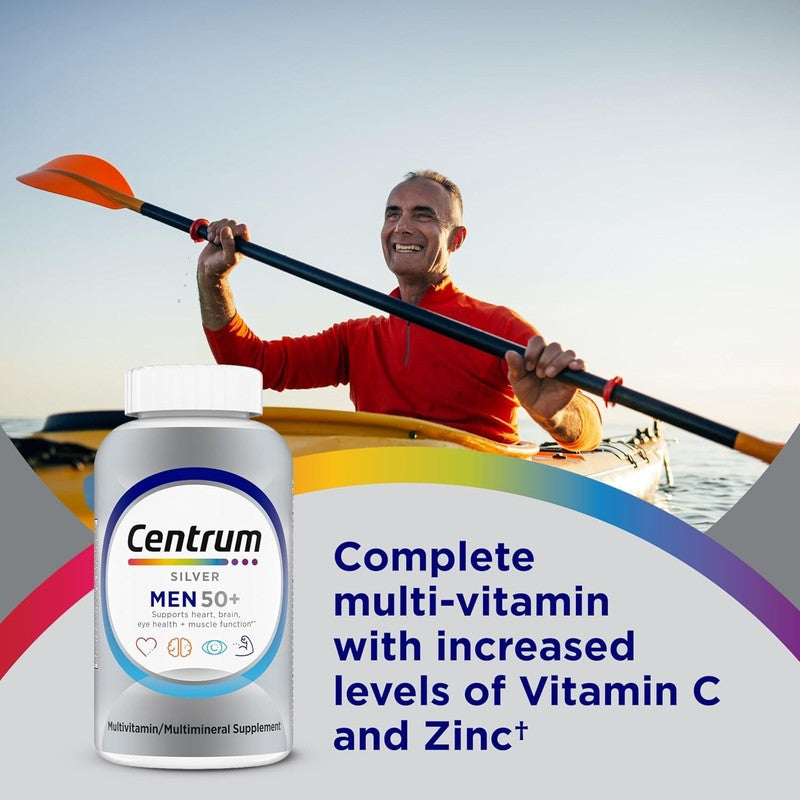 Silver Men's 50+ Multivitamin with D3 & B-Vit for Memory - 200 Tabs1
