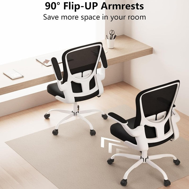 Ergonomic Mesh Office Chair Swivel Desk Chair Flip Up Arms Lumbar Support2