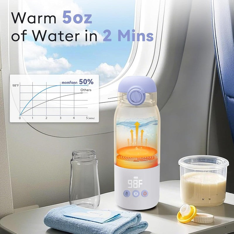 Portable Baby Bottle Warmer Dual Heat Breastmilk Formula 12oz Violet6