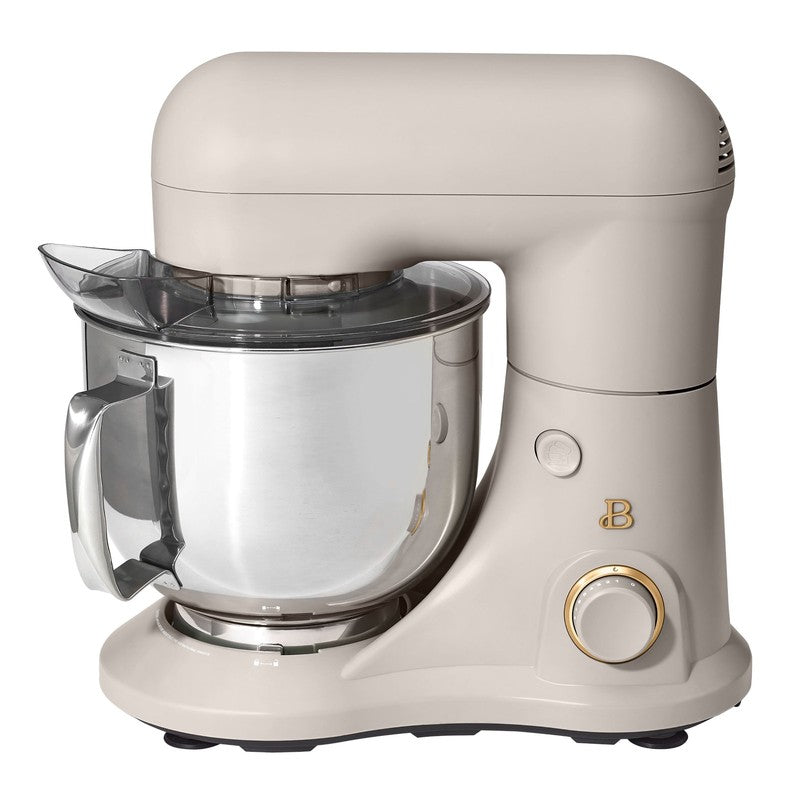 Beautiful 5.3 QT Stand Mixer w/ Flat Beater, Dough Hook by Drew Barrymore Taupe0