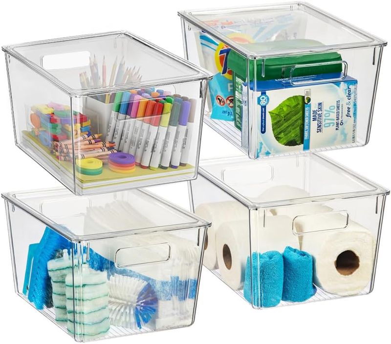 Plastic Storage Bins with Lids X-Large – Perfect Kitchen Organization, Desk Orga7