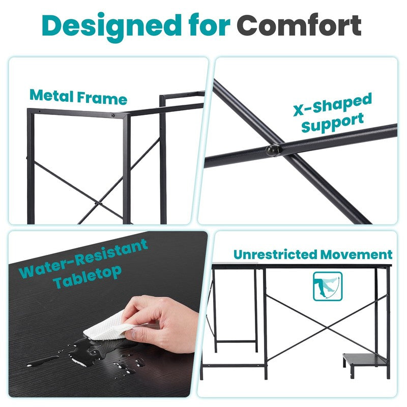 49 Inch L Shaped Desk   Computer Desk Corner Desks Gaming Desk PC Table with CPU5