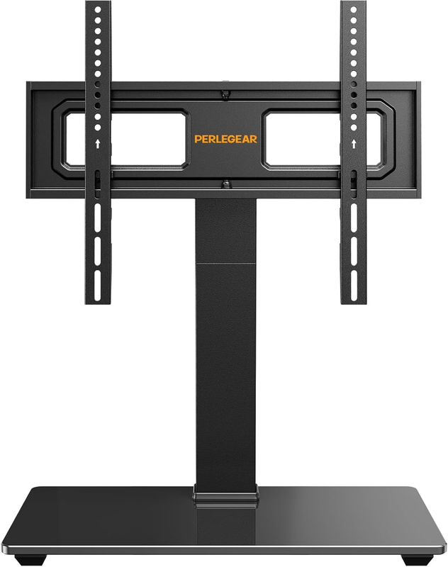 Swivel TV Stand for 19–43" TVs, 4 Height Levels, Glass Base, 99 lbs Cap8