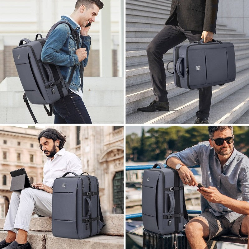 40L Travel Backpack USB Charging Expandable Business Water Resistant Men3