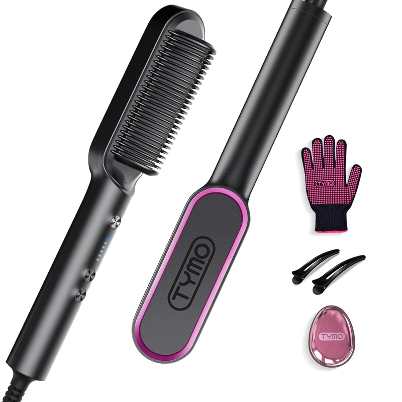 Hair Straightener Brush,  Ring Hair Straightener Comb Straightening Brush for Wo8