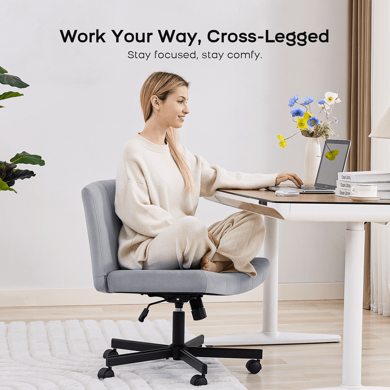 Criss Cross Chair: Modern Armless Office Chair, Desk Chair, Vanity Chair, Comput2