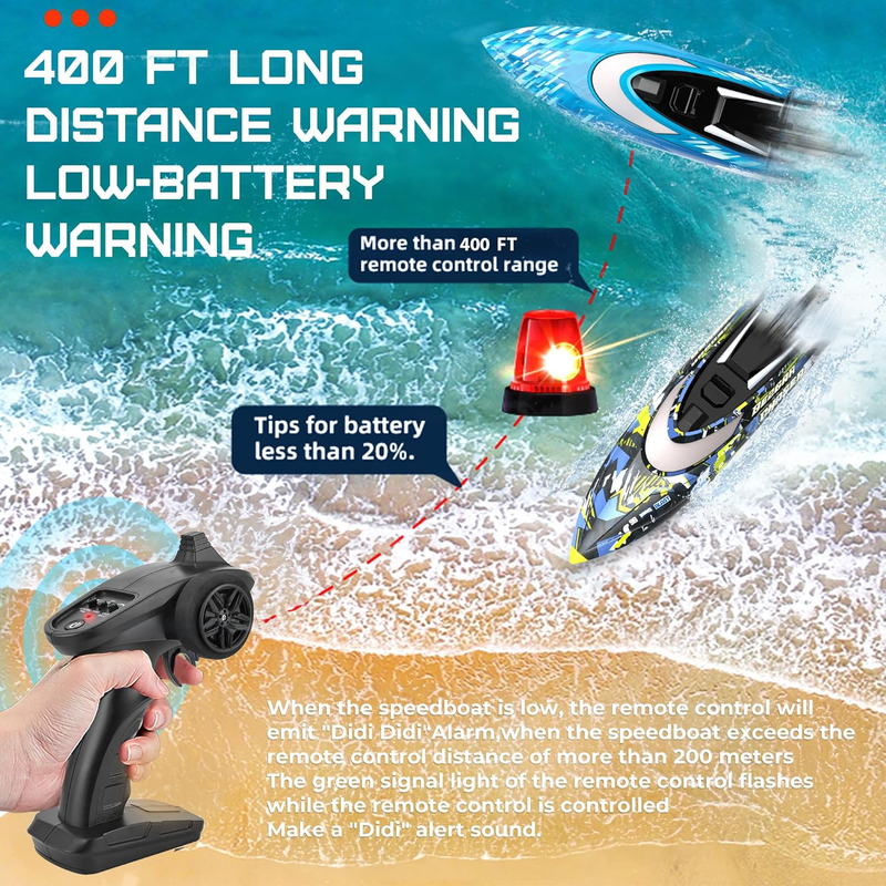 Fast RC Boat 2 Pack 12 Inch 30 KPH Waterproof Remote Control Boats Kids Gift3