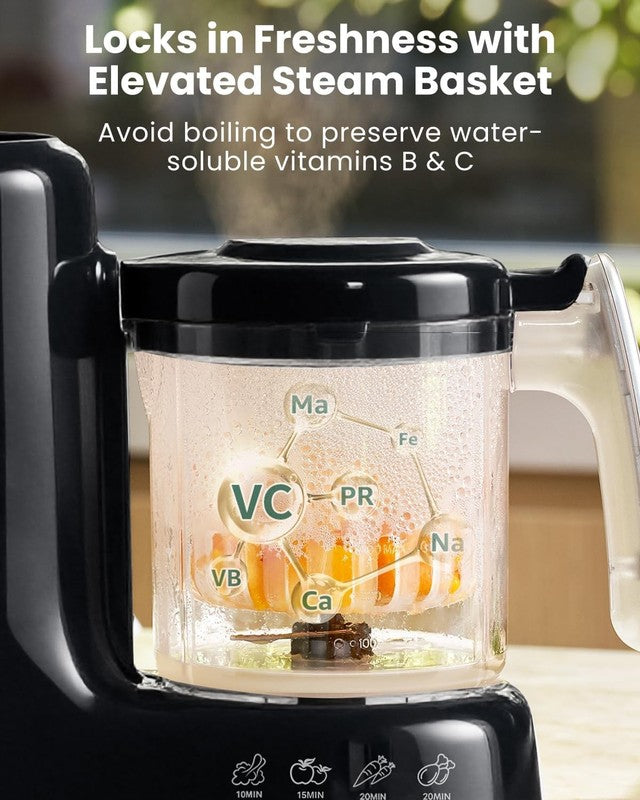 Baby Food Maker Steamer Blender Grinder One-Step Auto Cooking Black2