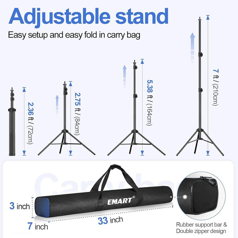 Backdrop Stand 10X7Ft(Wxh) Photo Studio Adjustable Background Stand Support Kit 3