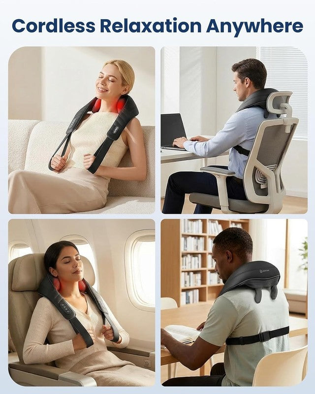 Cordless 4D Neck Shoulder Massager w/ Heat Deep Tissue Pain Relief4