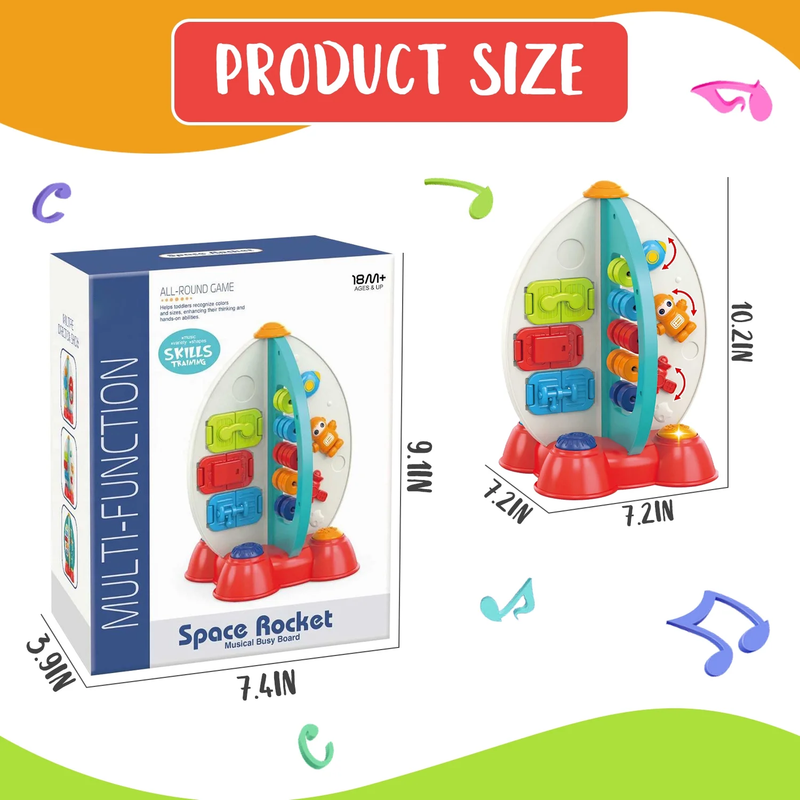 Toddler Space Busy Board Toys, Montessori Toys for 1 Year Old, Activity Cube Toy4