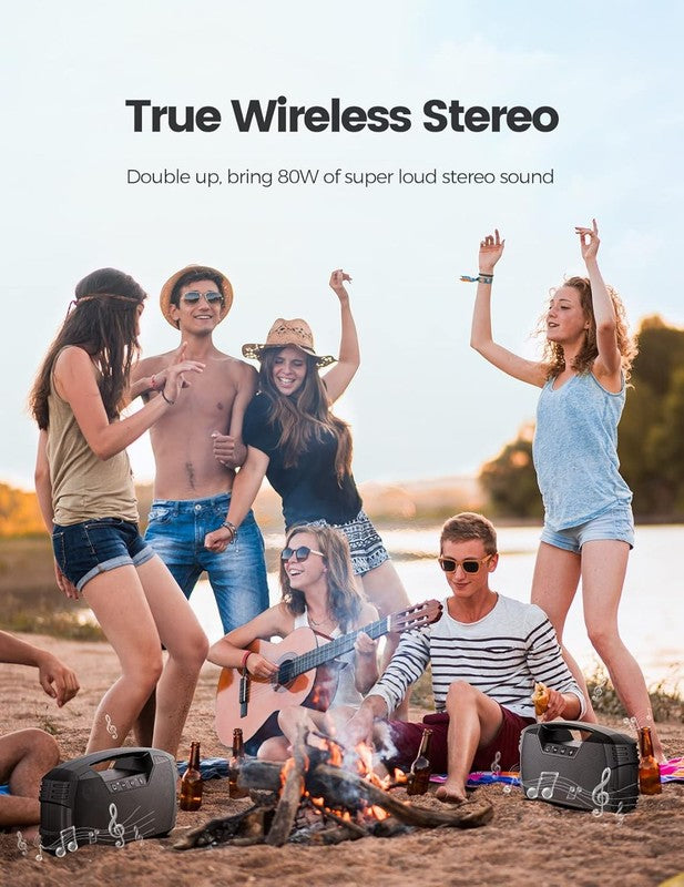 40W Waterproof Bluetooth Speaker with Deep Bass & 32H Playtime for Outdoors5