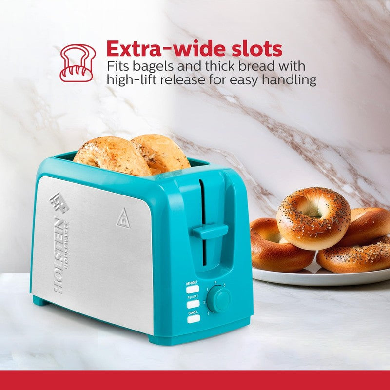 2-Slice Toaster Teal with Defrost and Reheat Function2