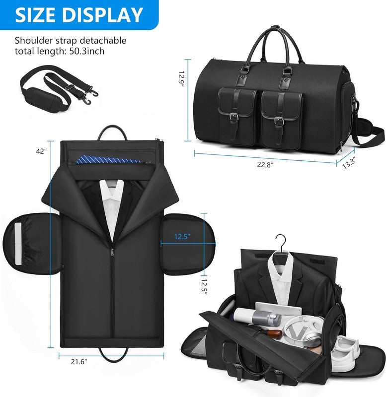 2in1 Garment Duffle Bag Carry On Shoe Pouch Travel Suit Bag Me3