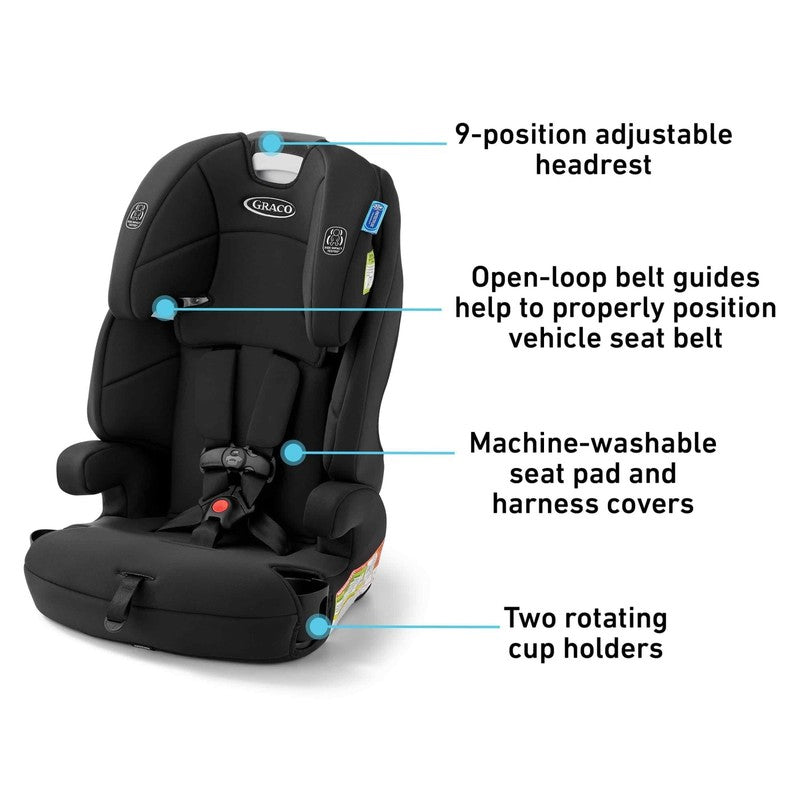 Tranzitions 3-In-1 Harness Booster Car Seat, Proof, Black3