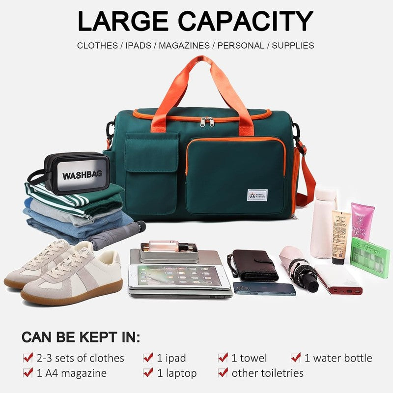 Women Gym Duffle Bag Travel Weekender Carry On w/ Shoe Compartment4