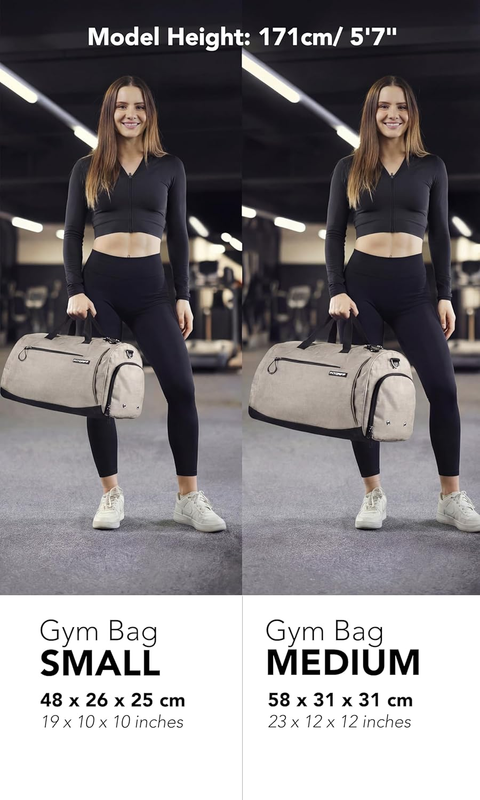 Gym Bag Men Women Duffle w/ Shoe Wet Compartment Fitness Travel Bag2