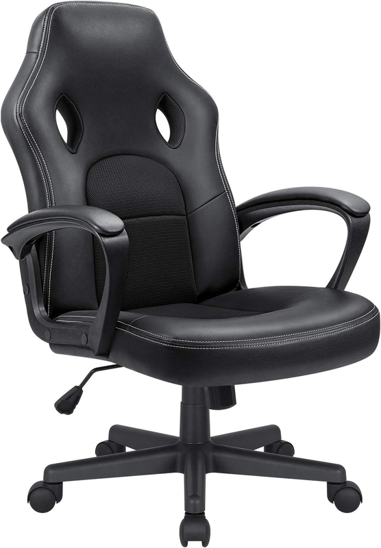 Ergonomic High Back Gaming Chair   Adjustable Leather Office Desk Chair (Black)7
