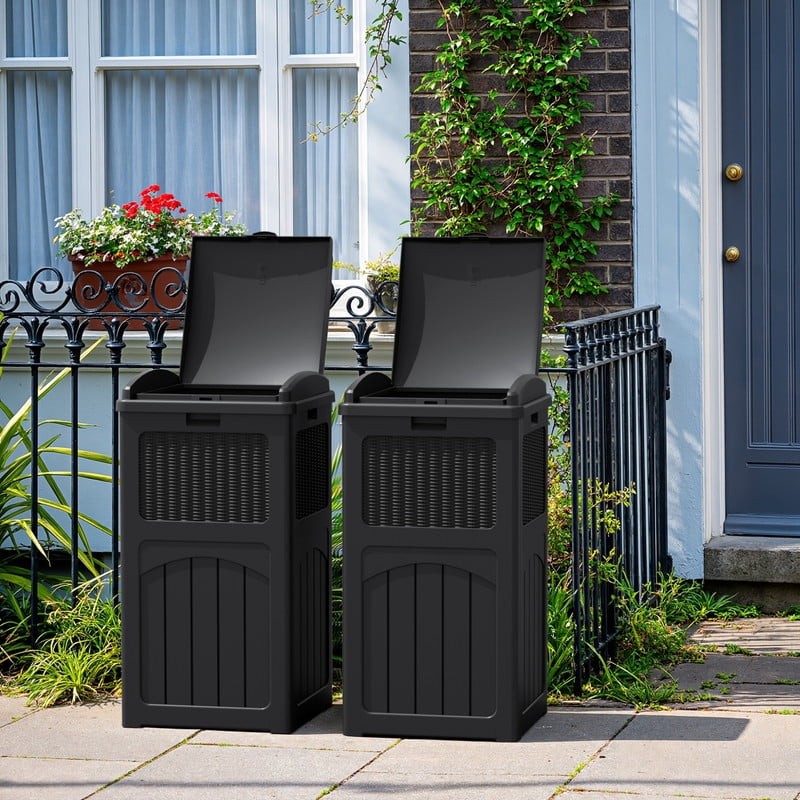 Durable 36 Gallon Plastic Kitchen Trash Can - Set of 2 for Home Use4