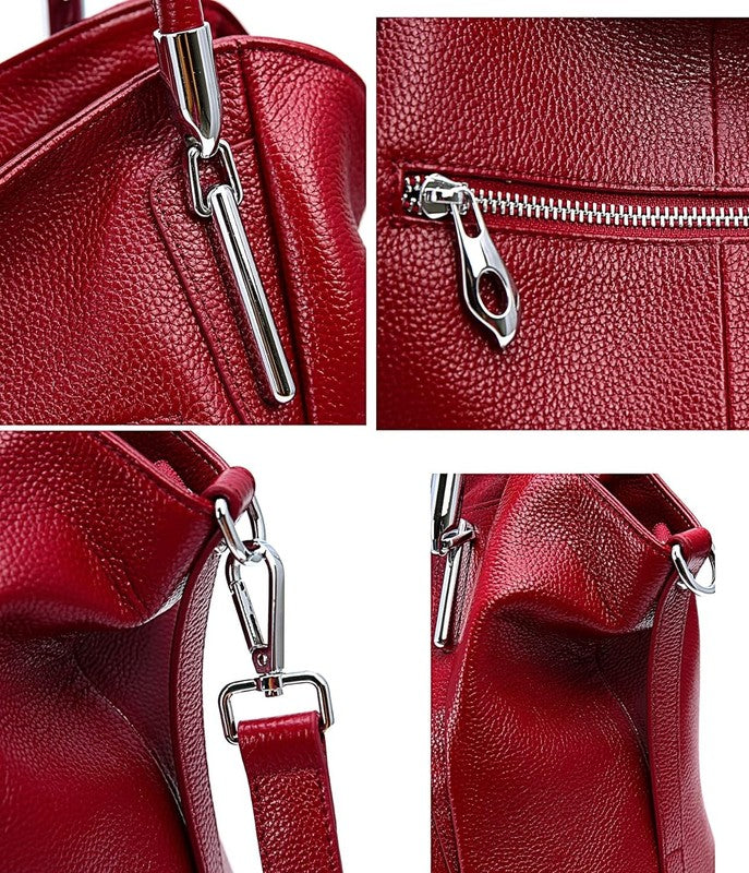 Women Leather Shoulder Tote Handbag Top Handle Satchel Hobo Crossbody Bag5