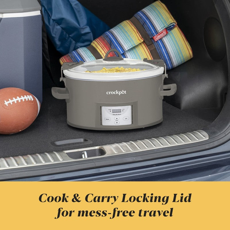 Programmable 7-Quart Cook and Carry Slow Cooker, Grey2