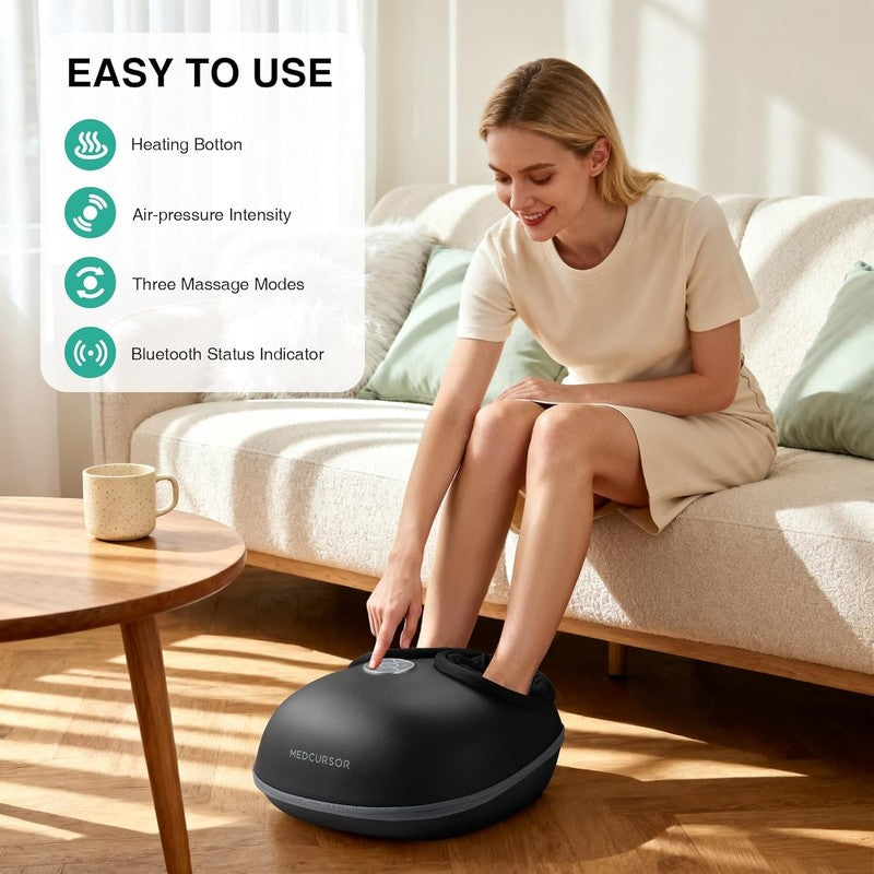 Shiatsu Foot Massager w/ Heat APP Remote Deep Kneading Compression1