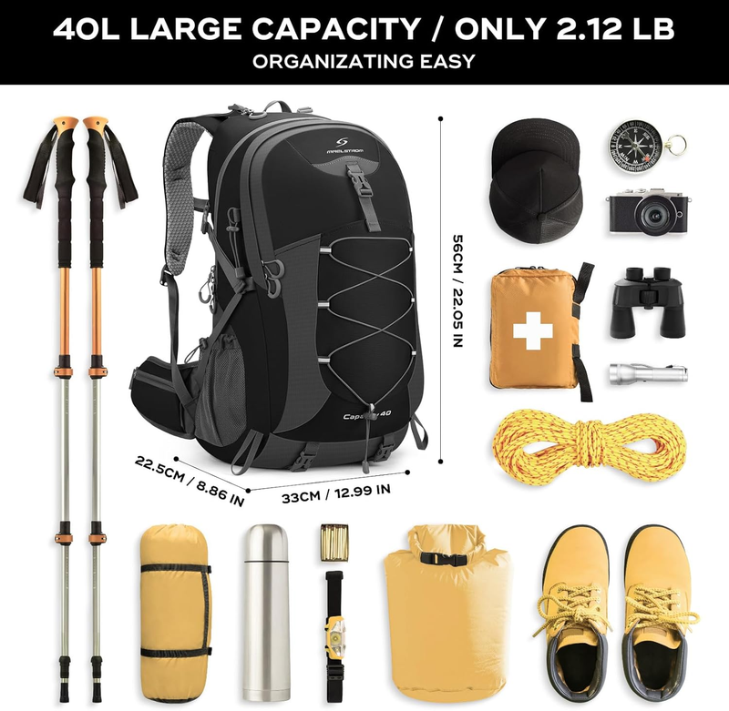 40L Waterproof Hiking Backpack Camping Travel Daypack with Rain Cover1