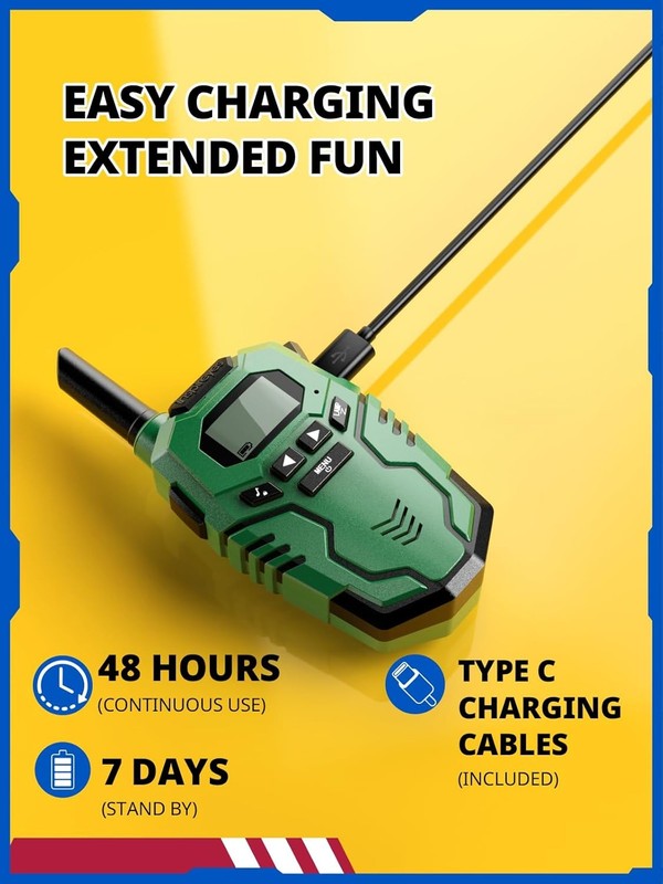 Kids Walkie Talkies 3 Pack Rechargeable Toy Radios Long Range Birthday Xmas1