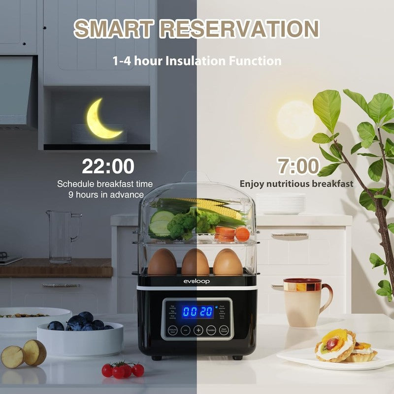 2 Tier Electric Food Steamer 4QT Digital Veggie & Egg Cooker BPA Free Auto Off3