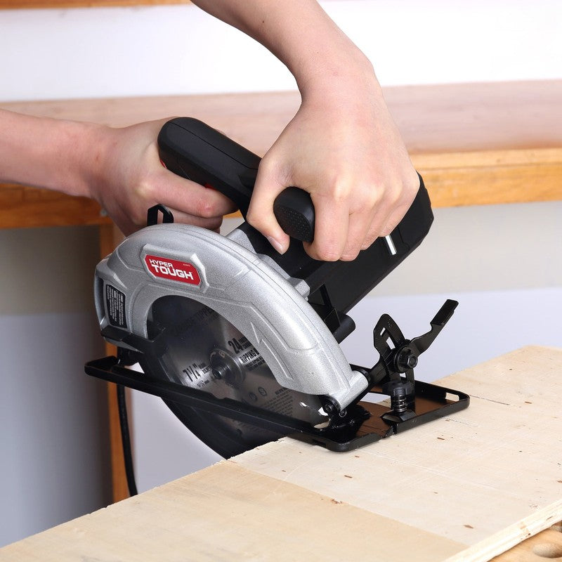 12A 7 1/4 Inch Corded Circular Saw Adjustable Bevel Steel Shoe Black9