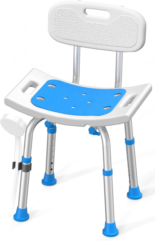 Heavy Duty Shower Chair 400lb Bath Seat w/ Back for Seniors Disabled8